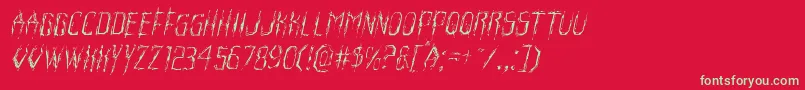 フォントHorroroidlightital – 赤い背景に緑の文字