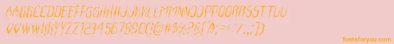 Horroroidlightital Font – Orange Fonts on Pink Background