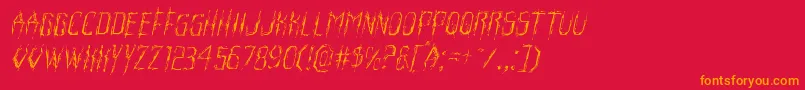 Horroroidlightital-Schriftart – Orangefarbene Schriften auf rotem Hintergrund