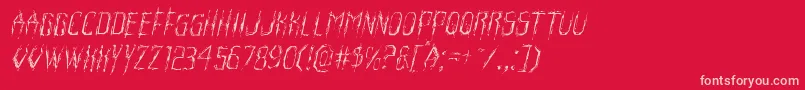 Horroroidlightital Font – Pink Fonts on Red Background