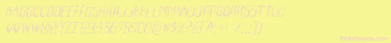 Horroroidlightital Font – Pink Fonts on Yellow Background