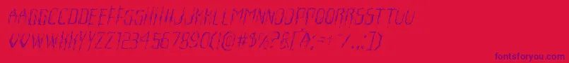 Horroroidlightital Font – Purple Fonts on Red Background