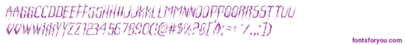 Weitere Informationen zur Horroroidlightital-Schriftart Horroroidlightital-Schriftart – Violette Schriften auf weißem Hintergrund