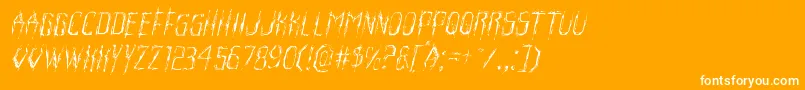 More about Horroroidlightital Font Horroroidlightital Font – White Fonts on Orange Background