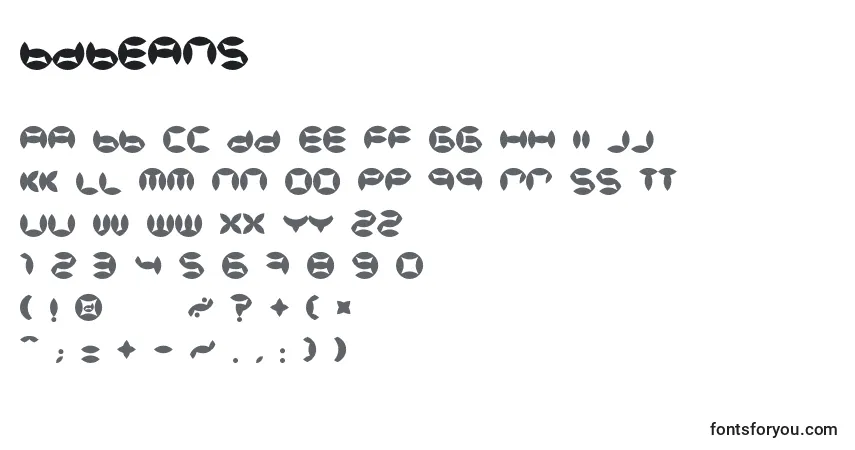 Czcionka BdBeans – alfabet, cyfry, specjalne znaki