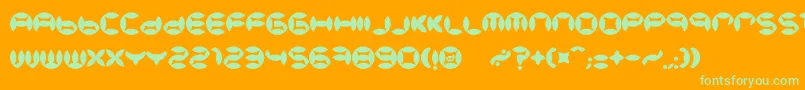 BdBeans Font – Green Fonts on Orange Background