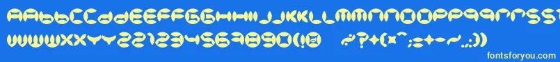 BdBeans-Schriftart – Gelbe Schriften auf blauem Hintergrund