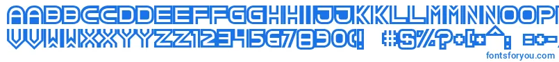 フォントTpfCreol – 白い背景に青い文字