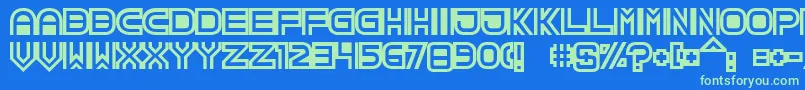 TpfCreol Font – Green Fonts on Blue Background