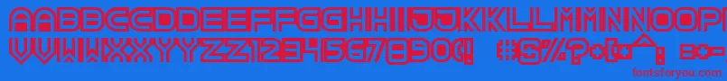 TpfCreol Font – Red Fonts on Blue Background