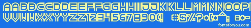 TpfCreol Font – Yellow Fonts on Blue Background