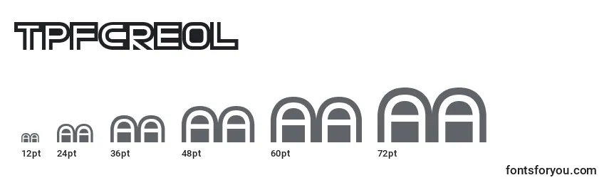 Размеры шрифта TpfCreol