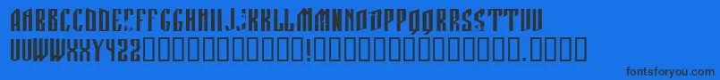 Шрифт Manastirka – чёрные шрифты на синем фоне