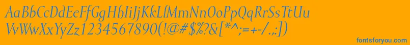 MramorItalic Font – Blue Fonts on Orange Background