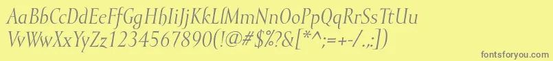 Шрифт MramorItalic – серые шрифты на жёлтом фоне
