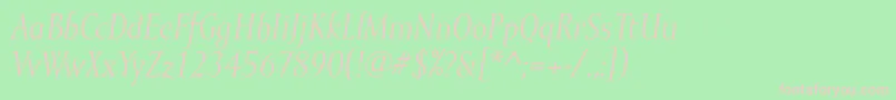 MramorItalic Font – Pink Fonts on Green Background