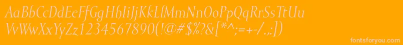 MramorItalic Font – Pink Fonts on Orange Background