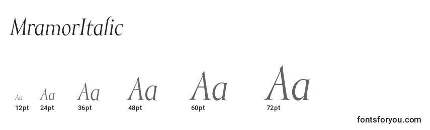 MramorItalic Font Sizes