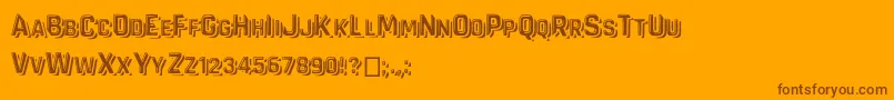 Vandervon-Schriftart – Braune Schriften auf orangefarbenem Hintergrund
