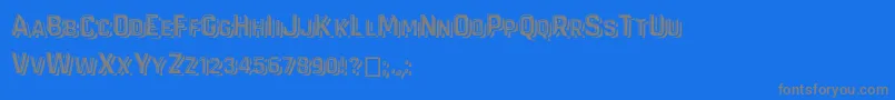 Vandervon-Schriftart – Graue Schriften auf blauem Hintergrund