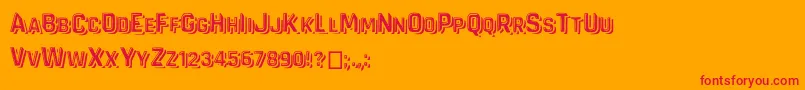 フォントVandervon – オレンジの背景に赤い文字