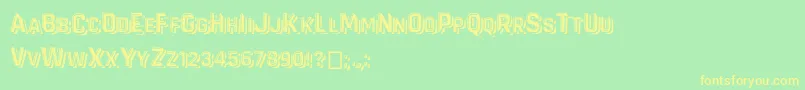 フォントVandervon – 黄色の文字が緑の背景にあります