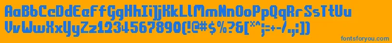 CommonwealthCondensed Font – Blue Fonts on Orange Background