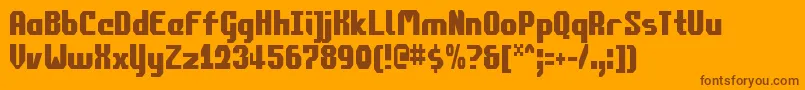 Fonte CommonwealthCondensed – fontes marrons em um fundo laranja