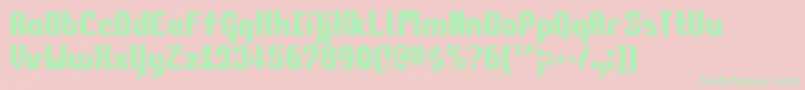 CommonwealthCondensed Font – Green Fonts on Pink Background