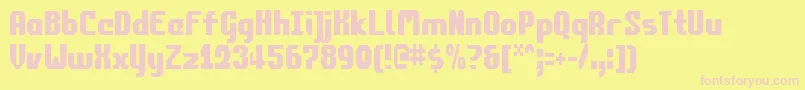 CommonwealthCondensed Font – Pink Fonts on Yellow Background