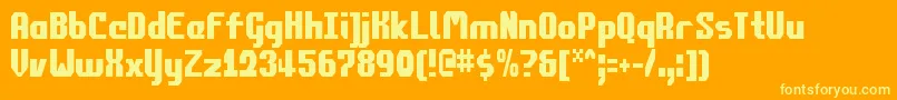 CommonwealthCondensed Font – Yellow Fonts on Orange Background