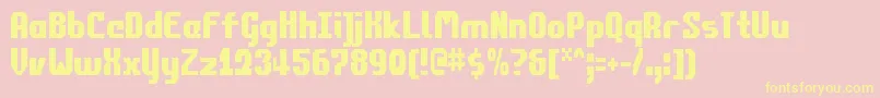 CommonwealthCondensed Font – Yellow Fonts on Pink Background