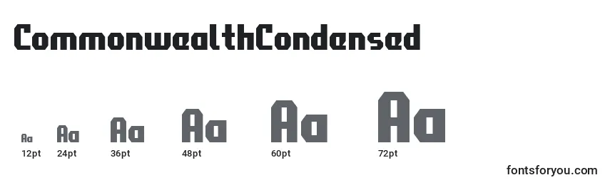 Размеры шрифта CommonwealthCondensed
