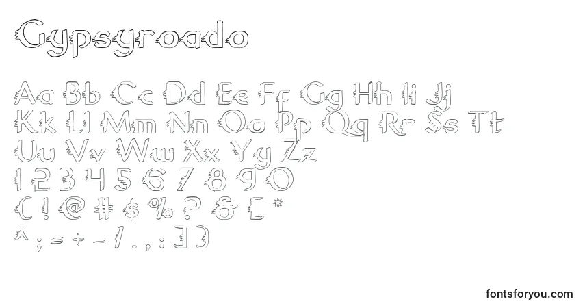 Schriftart Gypsyroado – Alphabet, Zahlen, spezielle Symbole