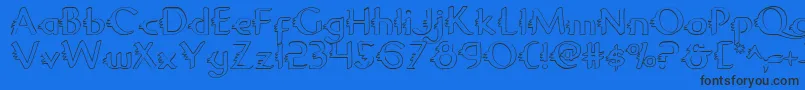 Шрифт Gypsyroado – чёрные шрифты на синем фоне