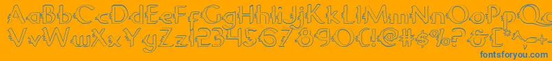 Gypsyroado Font – Blue Fonts on Orange Background