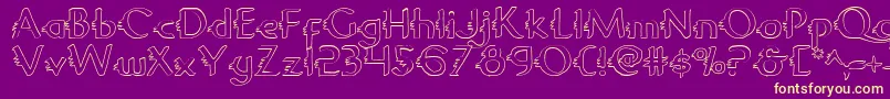 Gypsyroado Font – Yellow Fonts on Purple Background