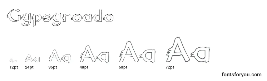 Размеры шрифта Gypsyroado