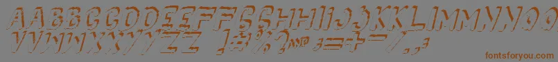 Yes3Ditalic Font – Brown Fonts on Gray Background