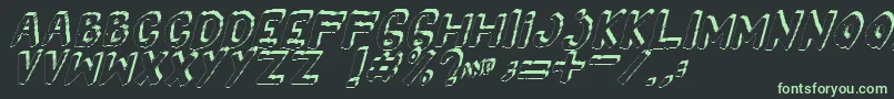Шрифт Yes3Ditalic – зелёные шрифты на чёрном фоне