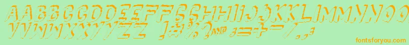 Yes3Ditalic Font – Orange Fonts on Green Background