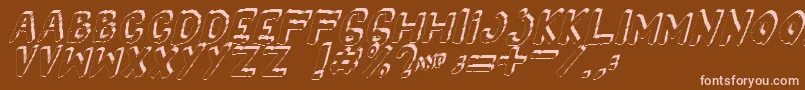 Yes3Ditalic Font – Pink Fonts on Brown Background
