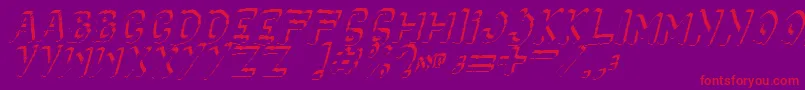 Yes3Ditalic Font – Red Fonts on Purple Background
