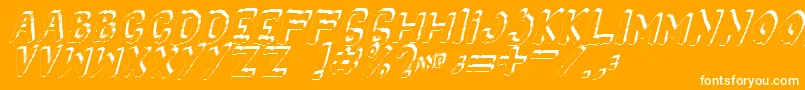 Yes3Ditalic-fontti – valkoiset fontit oranssilla taustalla