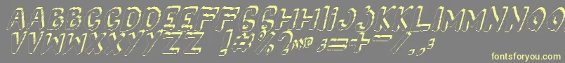 Yes3Ditalic Font – Yellow Fonts on Gray Background