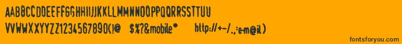 TraumaSw-fontti – mustat fontit oranssilla taustalla