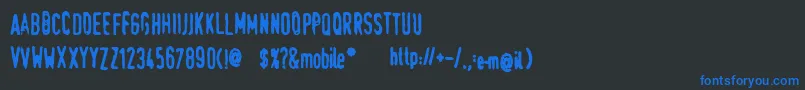 Шрифт TraumaSw – синие шрифты на чёрном фоне