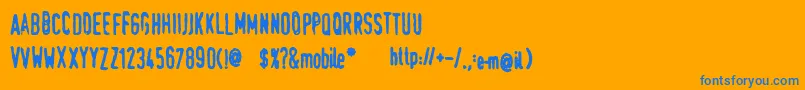 TraumaSw Font – Blue Fonts on Orange Background