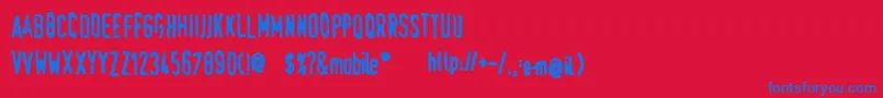 TraumaSw Font – Blue Fonts on Red Background