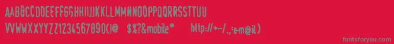 TraumaSw Font – Gray Fonts on Red Background